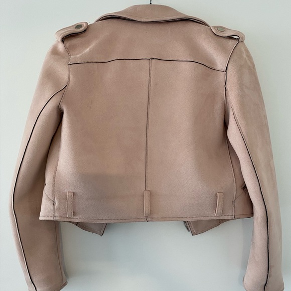 Zara Suede Moto Jacket - Pink - Size XS - Picture 3 of 5